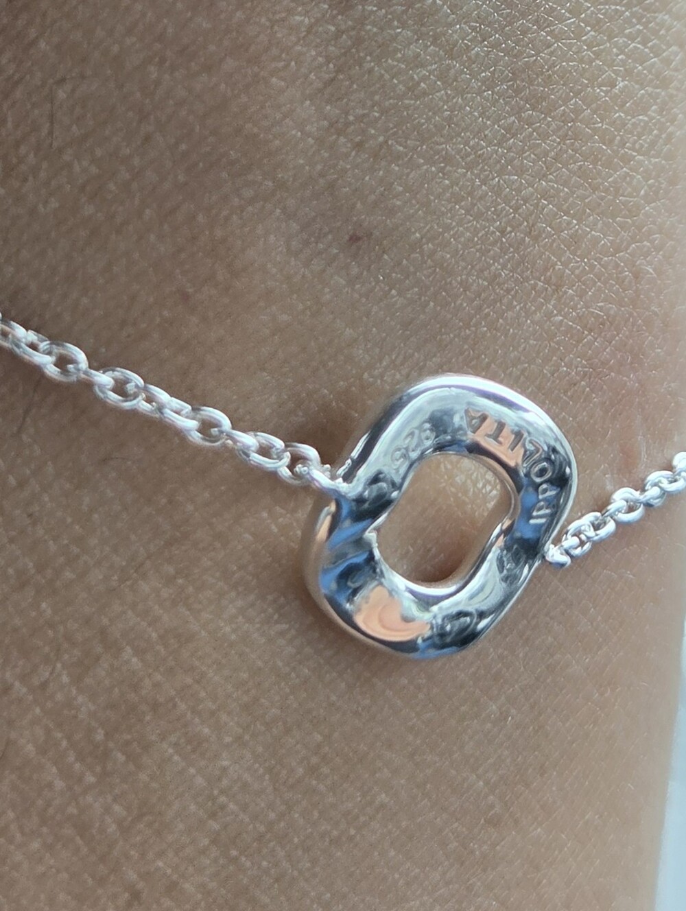 ppolita 925 Sterling Silver Delicate Open Wavy Circle Bracelet